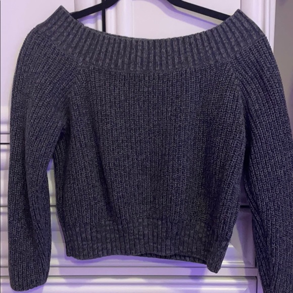 hollister grey off the shoulder sweater - Picture 1 of 2